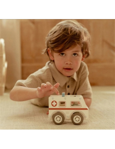 Ambulance en bois - Blanche