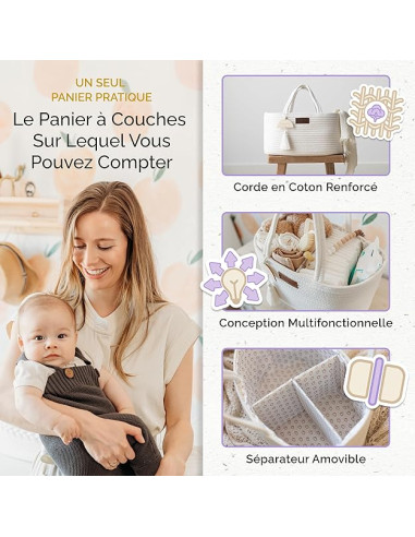 Panier organisateur pour couches - Brown