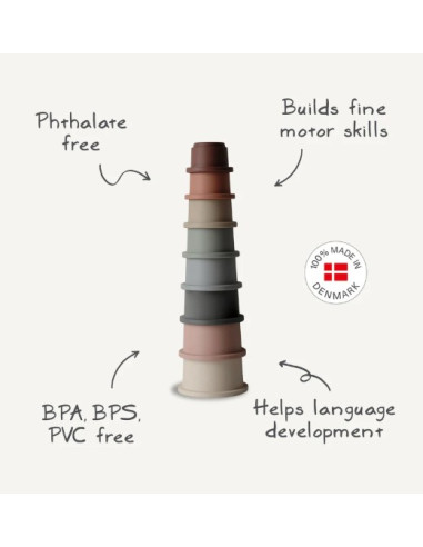 Pot à empiler Mushie 8 pces - Forest