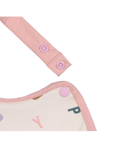 Bavoir avec poche - Happy Fruits Peach