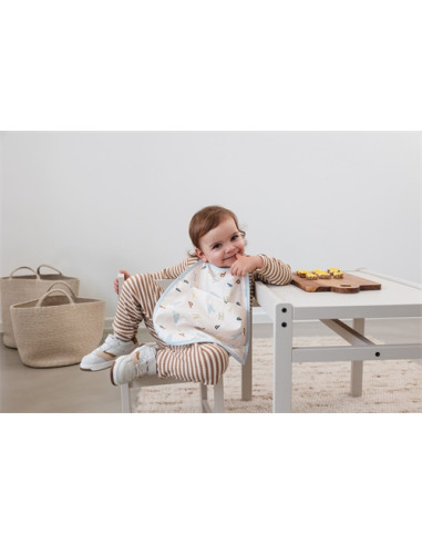 Bavoir avec poche - Happy Fruits Blue