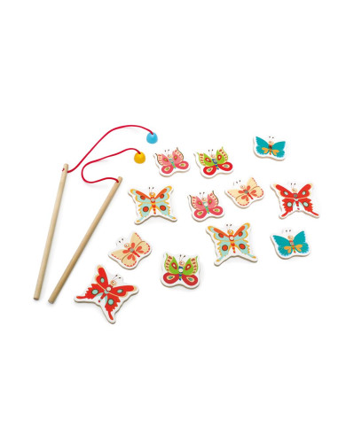 Jeux 3 en 1 pêche/domino/memo - Papillon