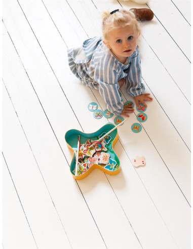 Jeux 3 en 1 pêche/domino/memo - Papillon