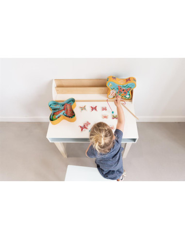 Jeux 3 en 1 pêche/domino/memo - Papillon