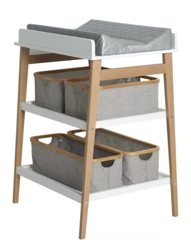 Table à langer HIP - Blanc/Naturel