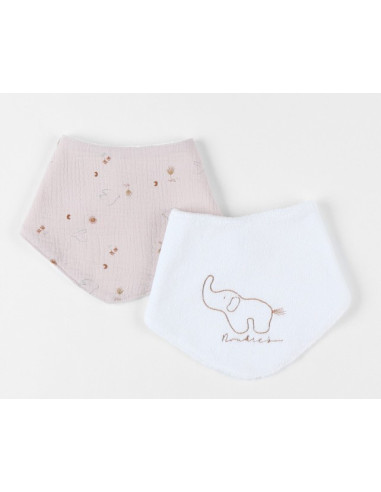Bavoir bandana 2pcs - Bali & Moka