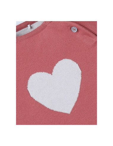 Combinaison en Tricot Rose - Coeur - 1M