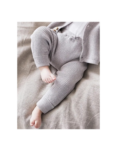 Pantalon en tricot bio 1M - Gris