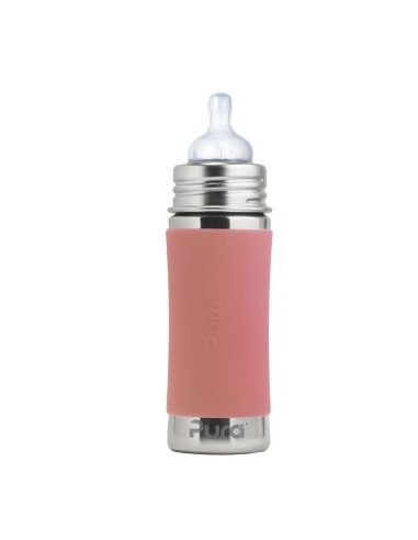 Biberon inox Pura 325 ml - Rose sleeve