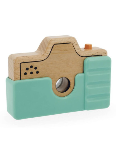 Appareil photo sonoreet lumineux en bois