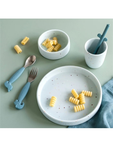 Set vaisselle silicone Confetti - Blue