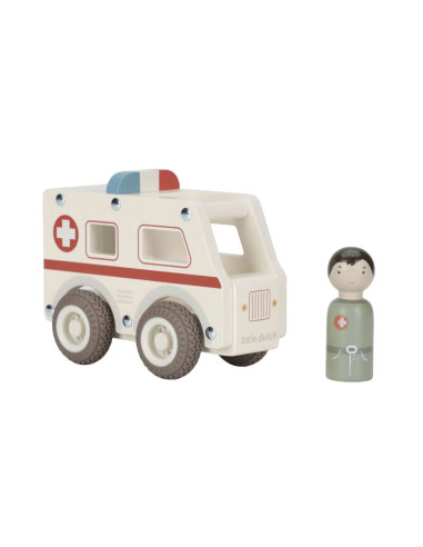 Ambulance en bois - Blanche