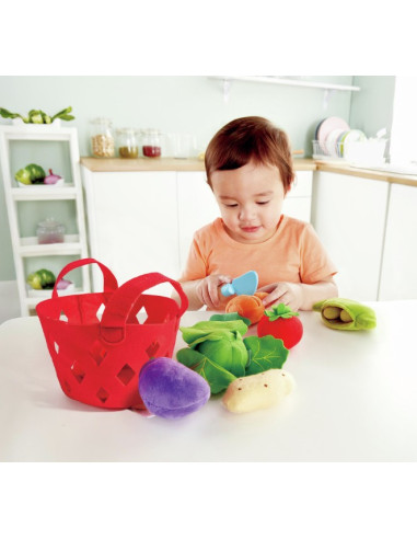 Panier de légumes en feutrine