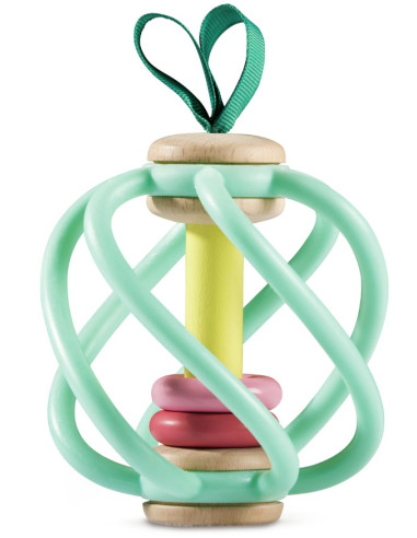 Hochet pomme bois et silicone