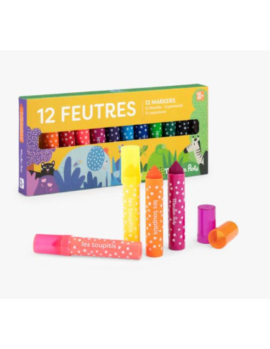 12 feutres pointe conique - Les Toupitis