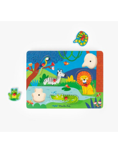 Puzzle sonore animaux en bois - Les...