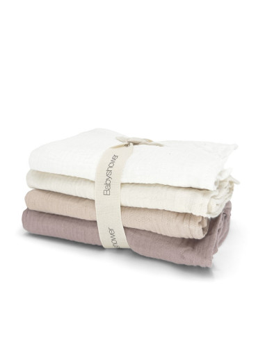 Lot de 4 tetras unis coton bio 70x70...