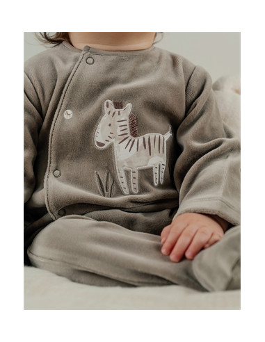 Pyjama Dors-bien velours - Kaki Sweet...