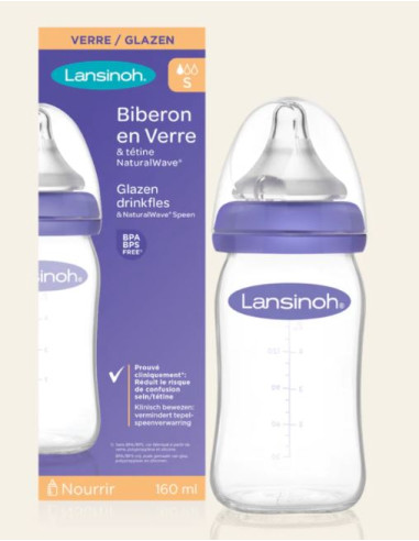 Biberon Lansinoh verre Natural Wave -...