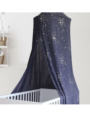 Ciel de lit 245cm - Bleu Marine Etoilés