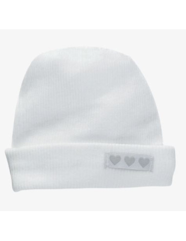 Bonnet naissance tubulaire Coton - Blanc