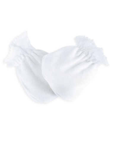 Moufles naissance anti-griffures - Blanc