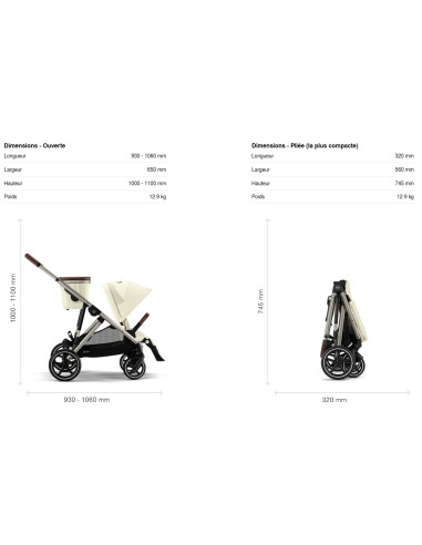 Poussette Cybex Gazelle S2 - Stone...