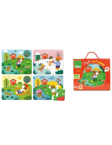 Coffret de 4 puzzles en bois - Les 4...