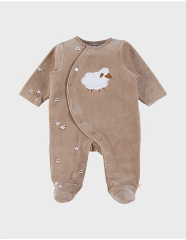 Pyjamas Dors-bien Velours beige -...