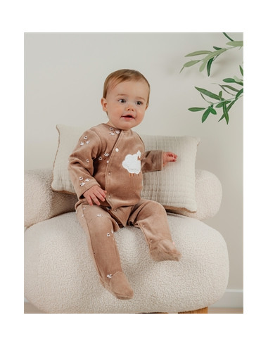 Pyjamas Dors-bien Velours beige -...