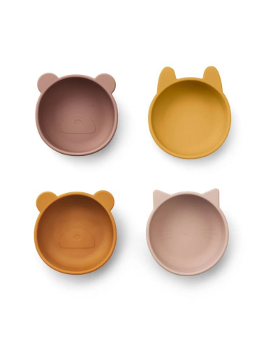 Lot de 4 bols en silicone Iggy - Rose...