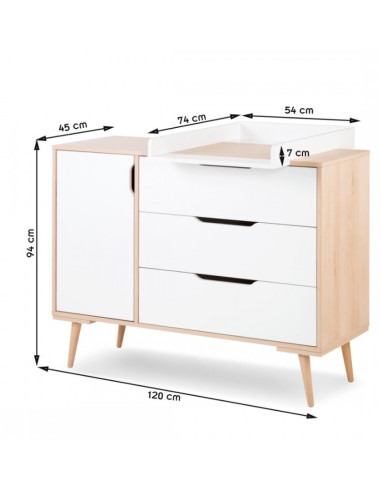 Commode Sofie - Hêtre/Blanc