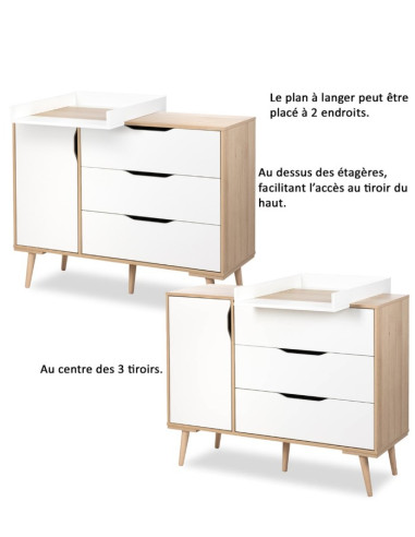 Extension commode Sofie - Hêtre/Blanc